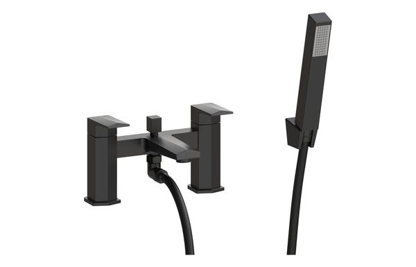Rhodes Bath/Shower Mixer & Bracket - Matt Black
